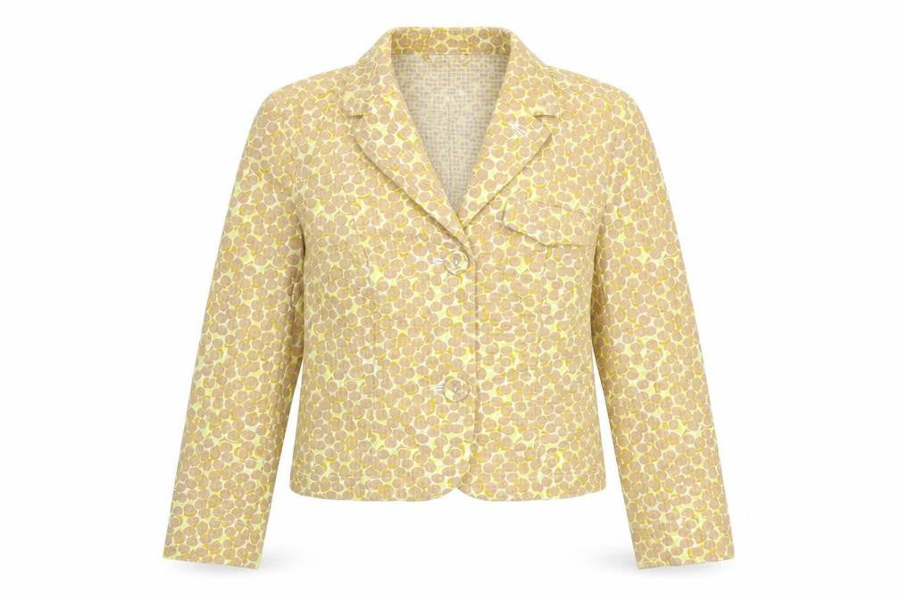 Gap Womens Brown Geometric Cotton Jacket Blazer Size 6