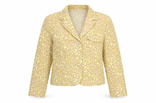 Gap Womens Brown Geometric Cotton Jacket Blazer Size 6