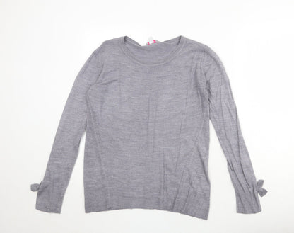 Dorothy Perkins Womens Grey Round Neck Acrylic Pullover Jumper Size 10