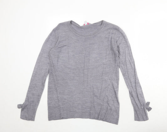 Dorothy Perkins Womens Grey Round Neck Acrylic Pullover Jumper Size 10