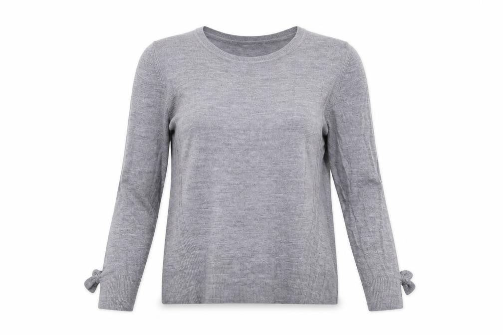 Dorothy Perkins Womens Grey Round Neck Acrylic Pullover Jumper Size 10