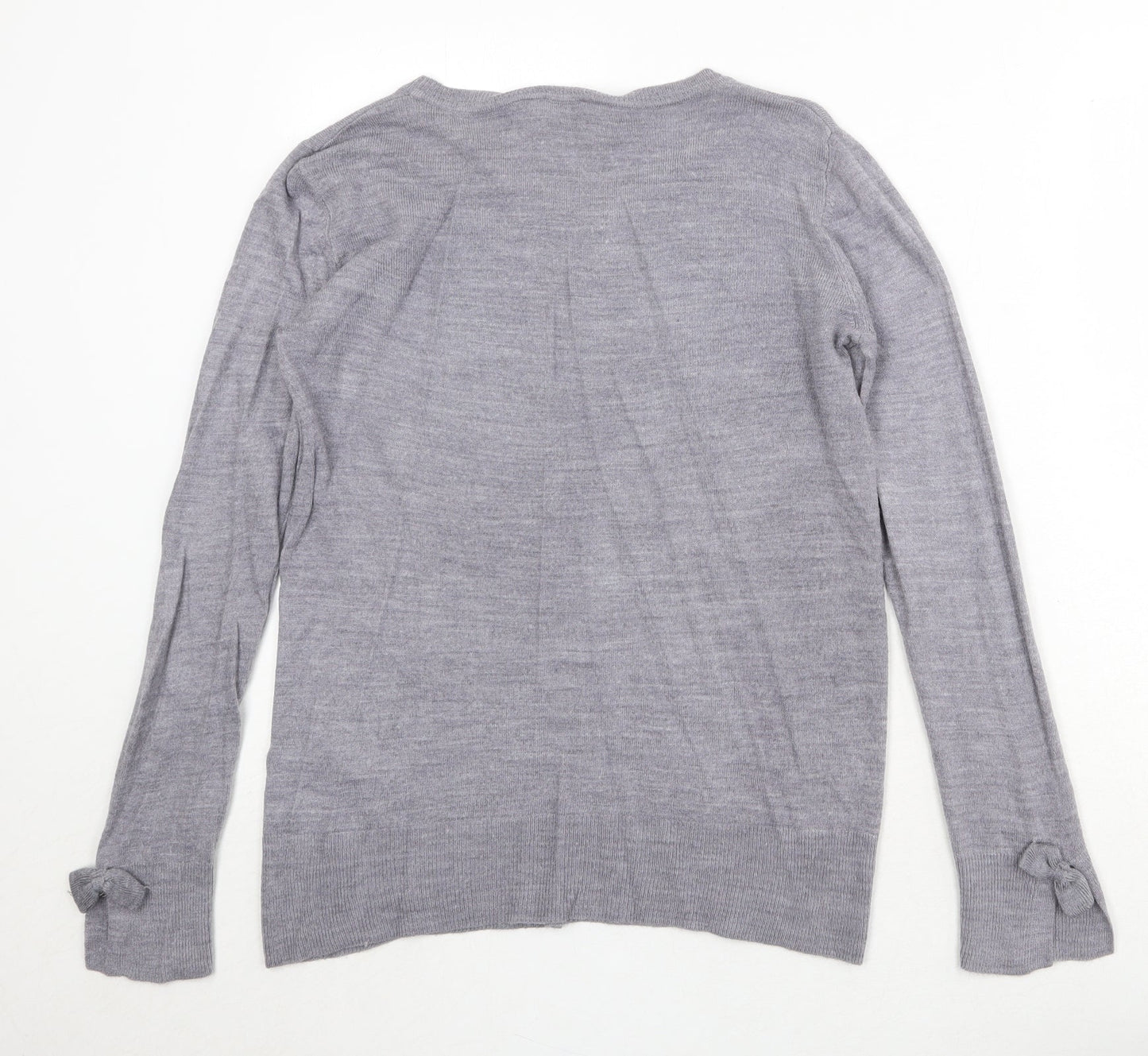 Dorothy Perkins Womens Grey Round Neck Acrylic Pullover Jumper Size 10