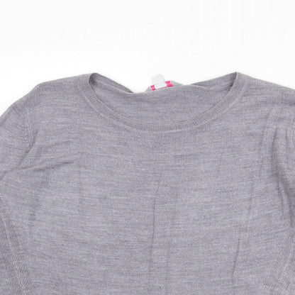 Dorothy Perkins Womens Grey Round Neck Acrylic Pullover Jumper Size 10