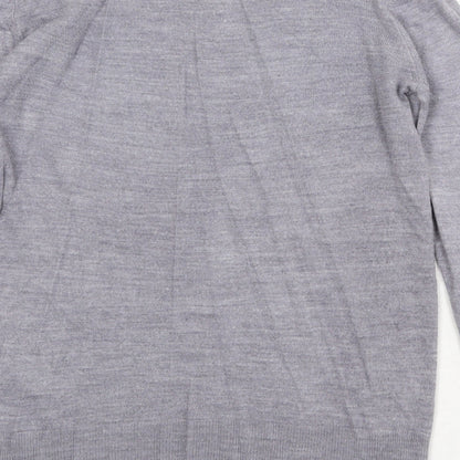 Dorothy Perkins Womens Grey Round Neck Acrylic Pullover Jumper Size 10