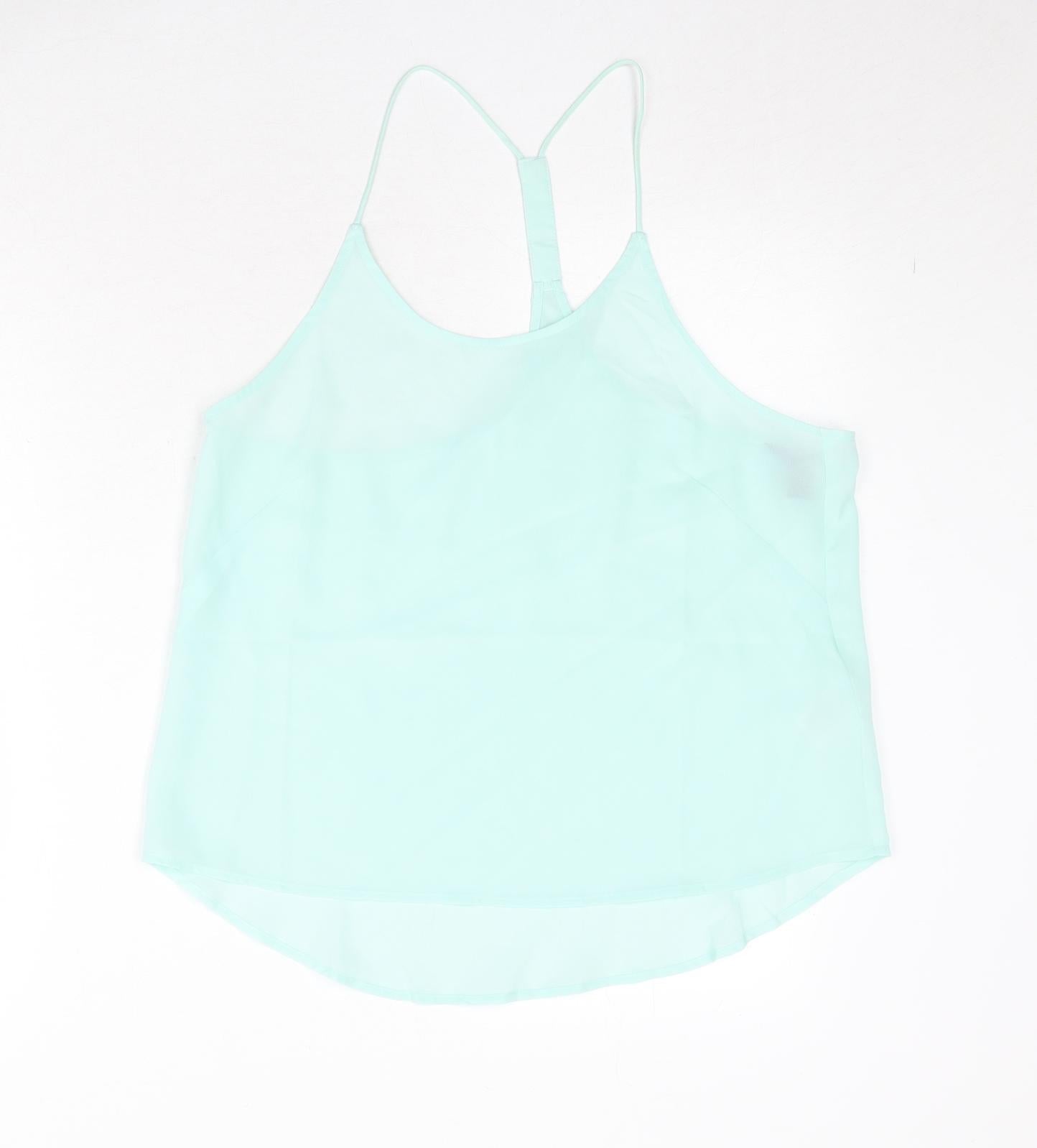 H&M Womens Blue Polyester Camisole Tank Size 14 Round Neck