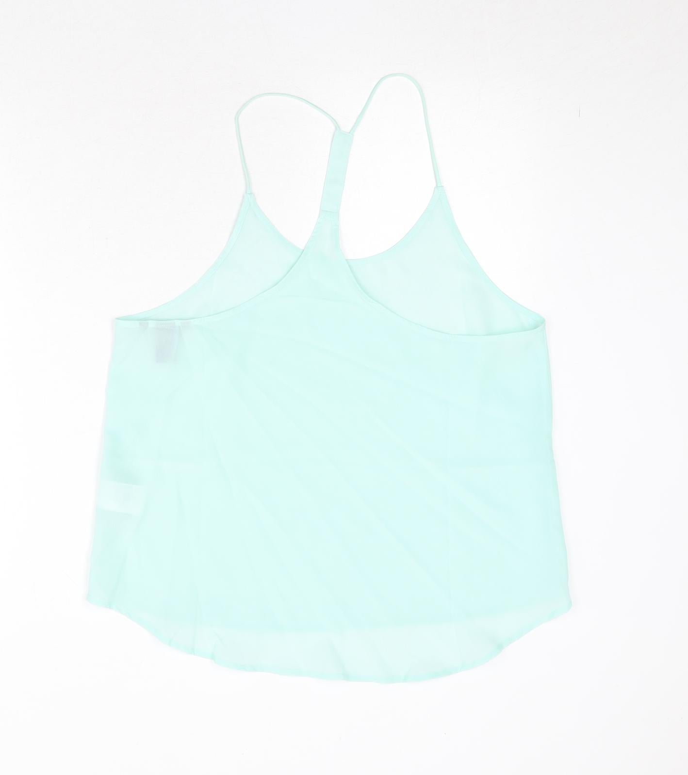 H&M Womens Blue Polyester Camisole Tank Size 14 Round Neck