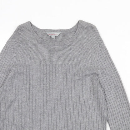 Dorothy Perkins Womens Grey Round Neck Viscose Pullover Jumper Size 12