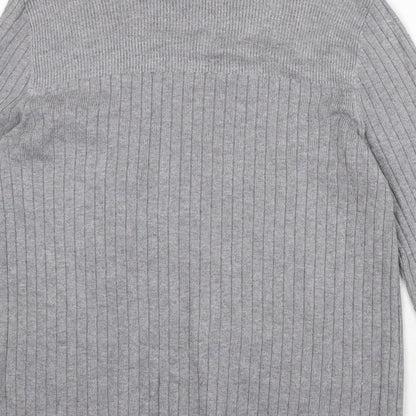 Dorothy Perkins Womens Grey Round Neck Viscose Pullover Jumper Size 12