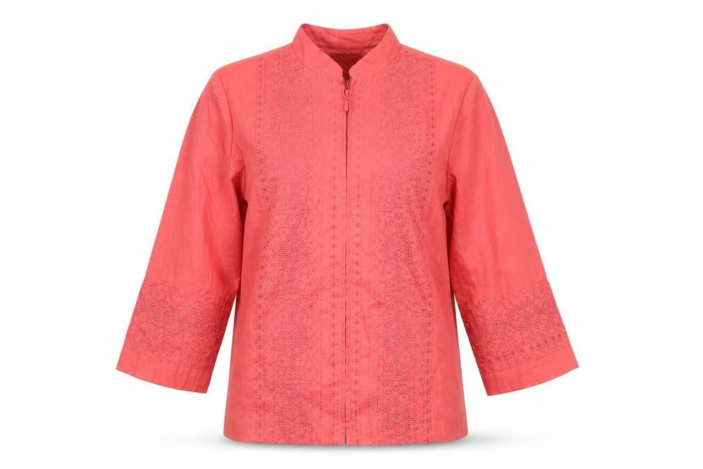Anne Carson Womens Pink Jacket Size 2XL Zip