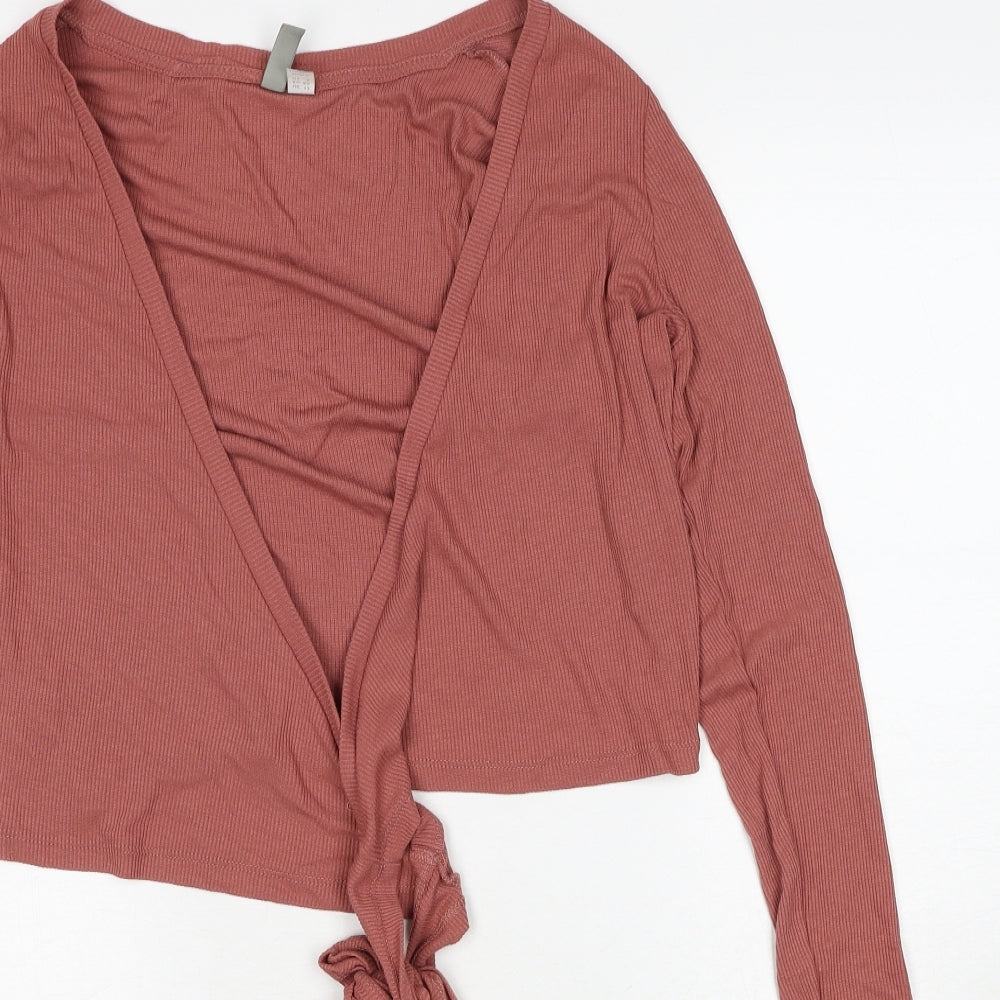 ASOS Womens Beige V-Neck Viscose Wrap Jumper Size 12