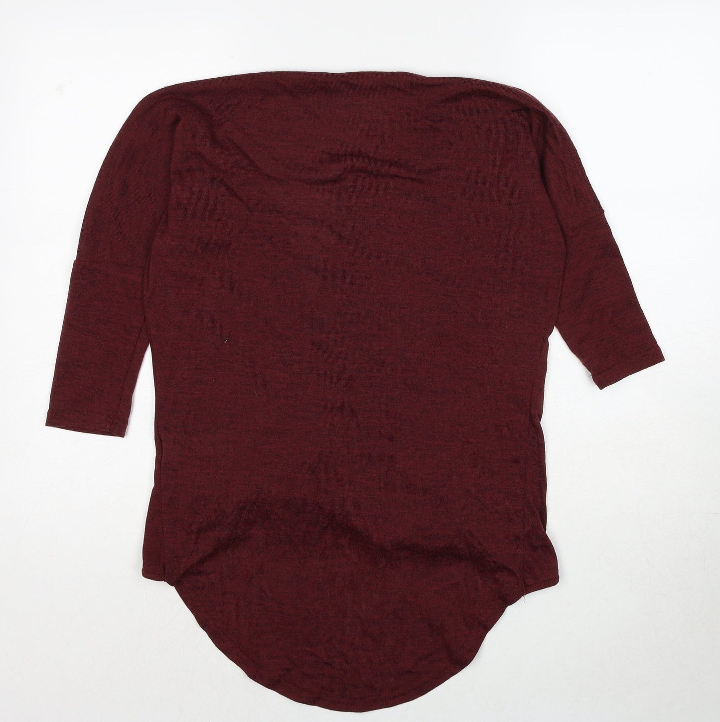 New Look Womens Red Polyester Basic T-Shirt Size 6 V-Neck