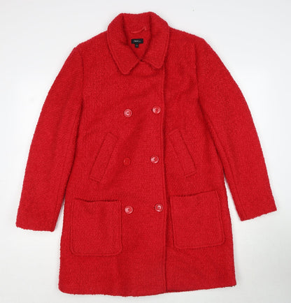 Next Womens Red Overcoat Coat Size 10 Button