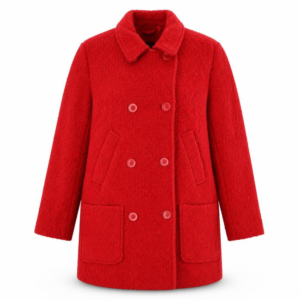 NEXT Womens Red Overcoat Coat Size 10 Button