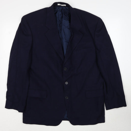 Berkertex Mens Blue Wool Jacket Suit Jacket Size 42 Regular