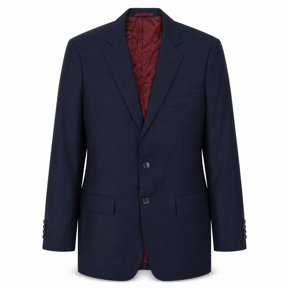 Senszio Mens Blue Wool Jacket Suit Jacket Size 38 Regular