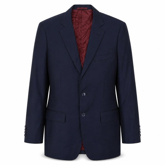 Senszio Mens Blue Wool Jacket Suit Jacket Size 38 Regular