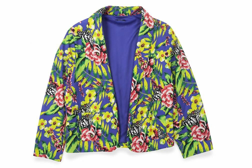 M&Co Womens Multicoloured Floral Jacket Blazer Size 14 - Butterfly Print