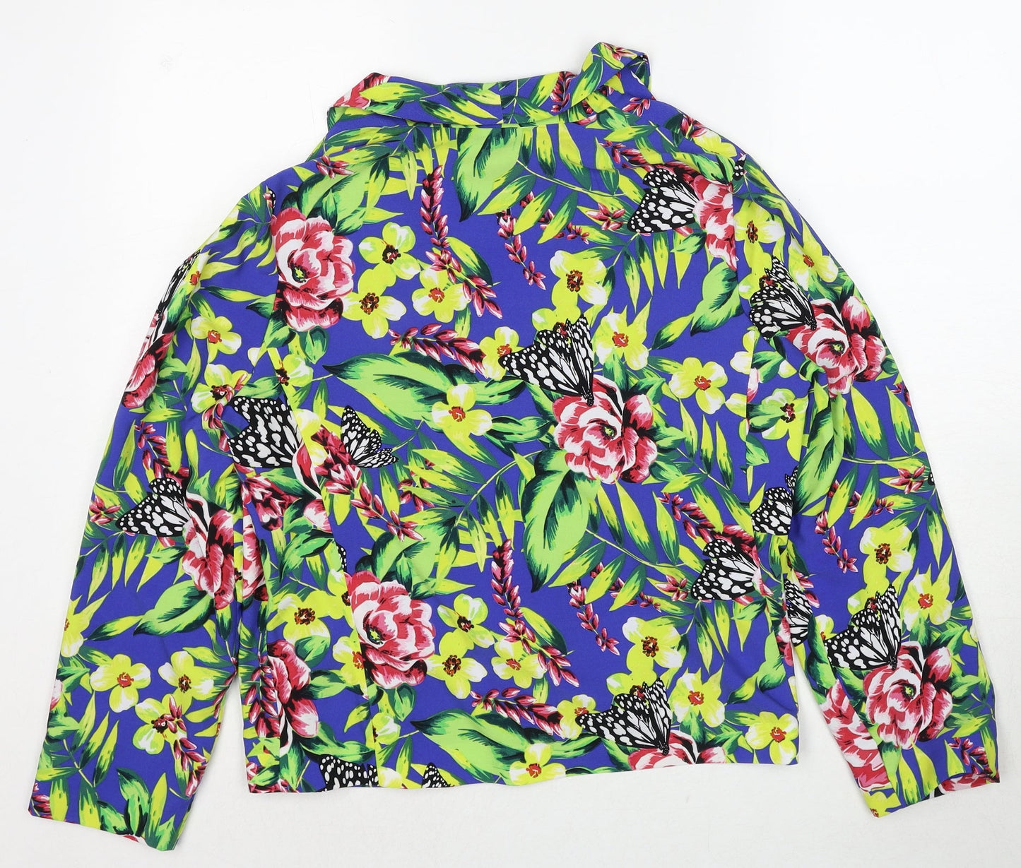 M&Co Womens Multicoloured Floral Jacket Blazer Size 14 - Butterfly Print