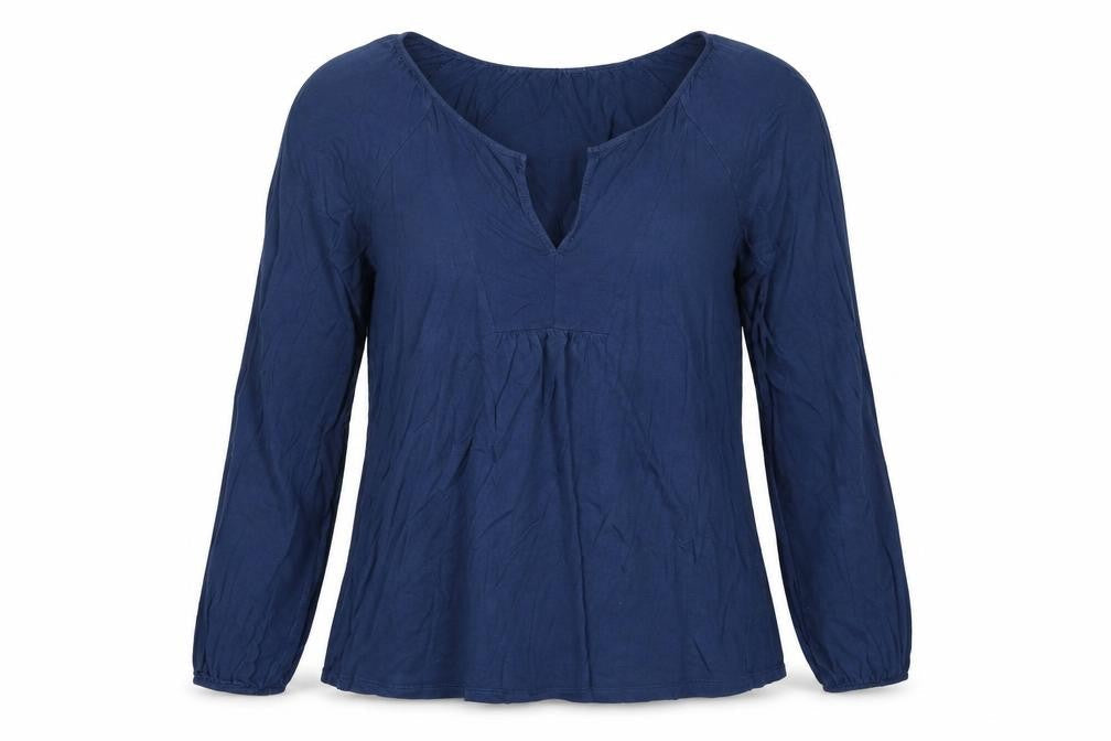Gap Womens Blue Viscose Basic Blouse Size S V-Neck