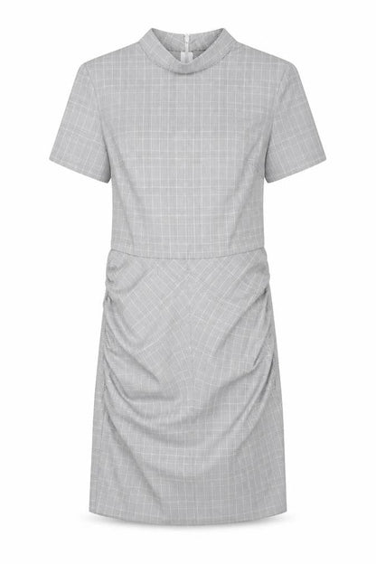 Zara Womens Grey Plaid Polyester A-Line Size S Round Neck Zip
