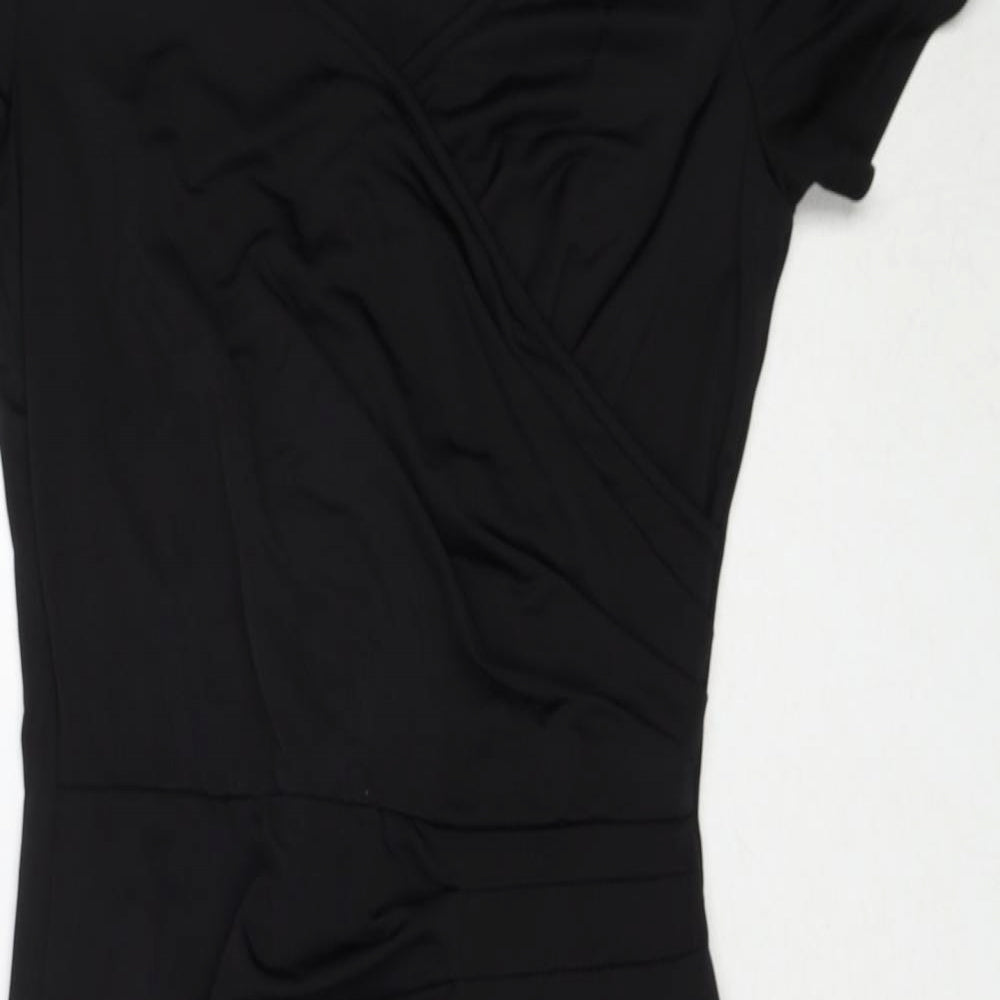 Little Buddha Womens Black Polyester Bodycon Size XS V-Neck Pullover