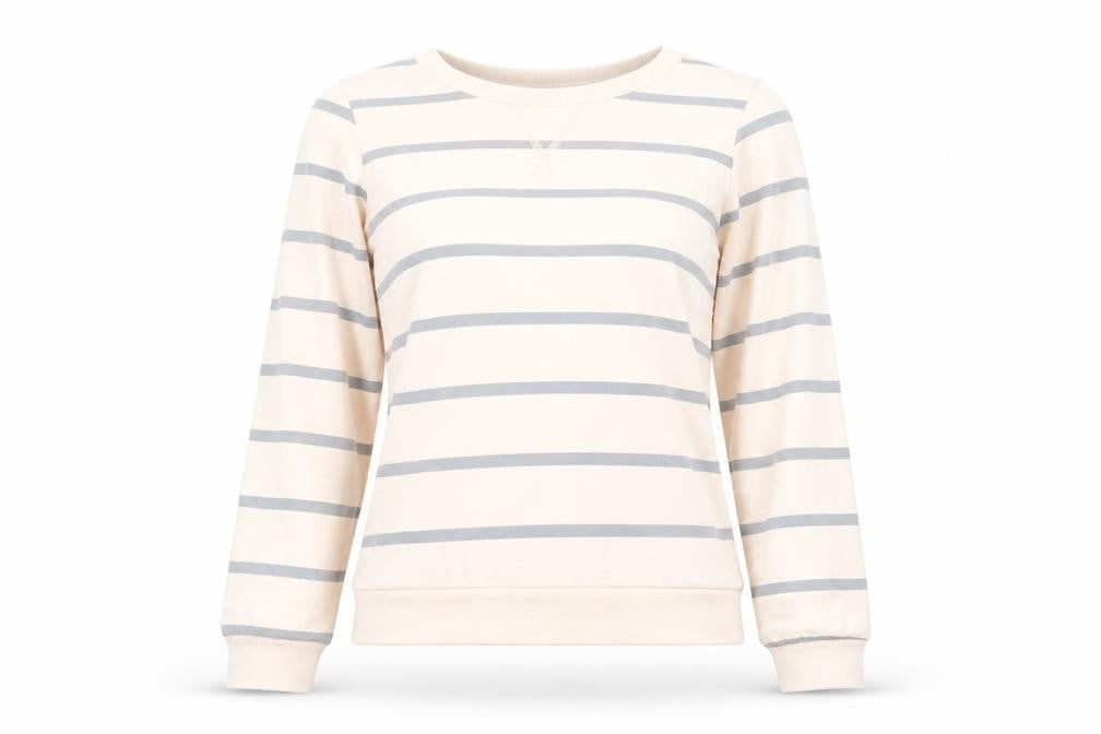 Topshop Womens Pink Striped Cotton Pullover Sweatshirt Size 6 Pullover