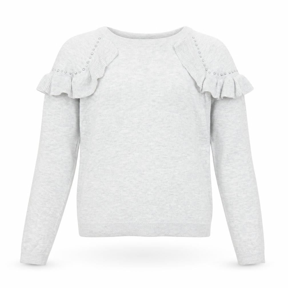 NEXT Girls Grey Round Neck Cotton Pullover Jumper Size 12 Years Pullover