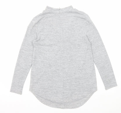 Quiz Womens Grey V-Neck Viscose Pullover Jumper Size 8