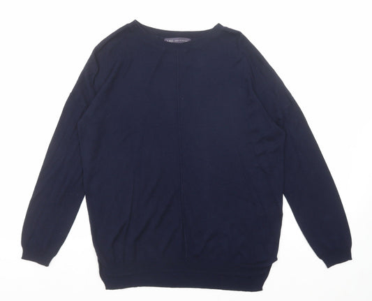 Marks and Spencer Womens Blue Round Neck Acrylic Pullover Jumper Size M