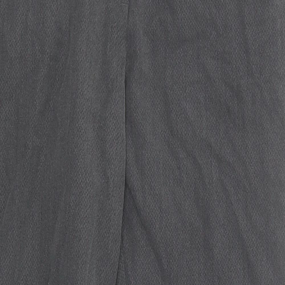 Marks and Spencer Womens Grey Polyester Trousers Size 12 Regular Zip