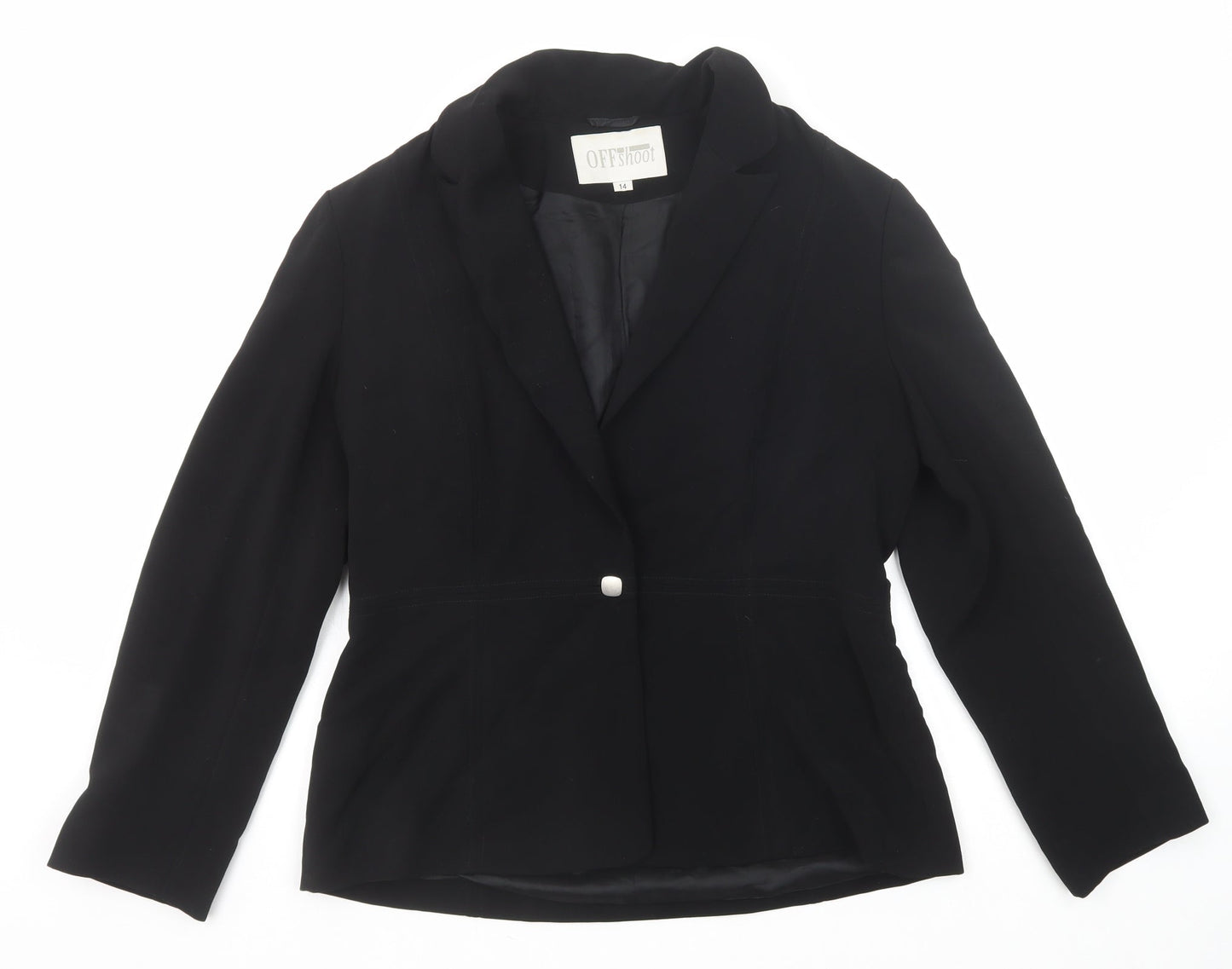 Off Shoot Womens Black Jacket Size 14 Button