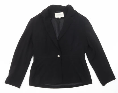 Off Shoot Womens Black Jacket Size 14 Button