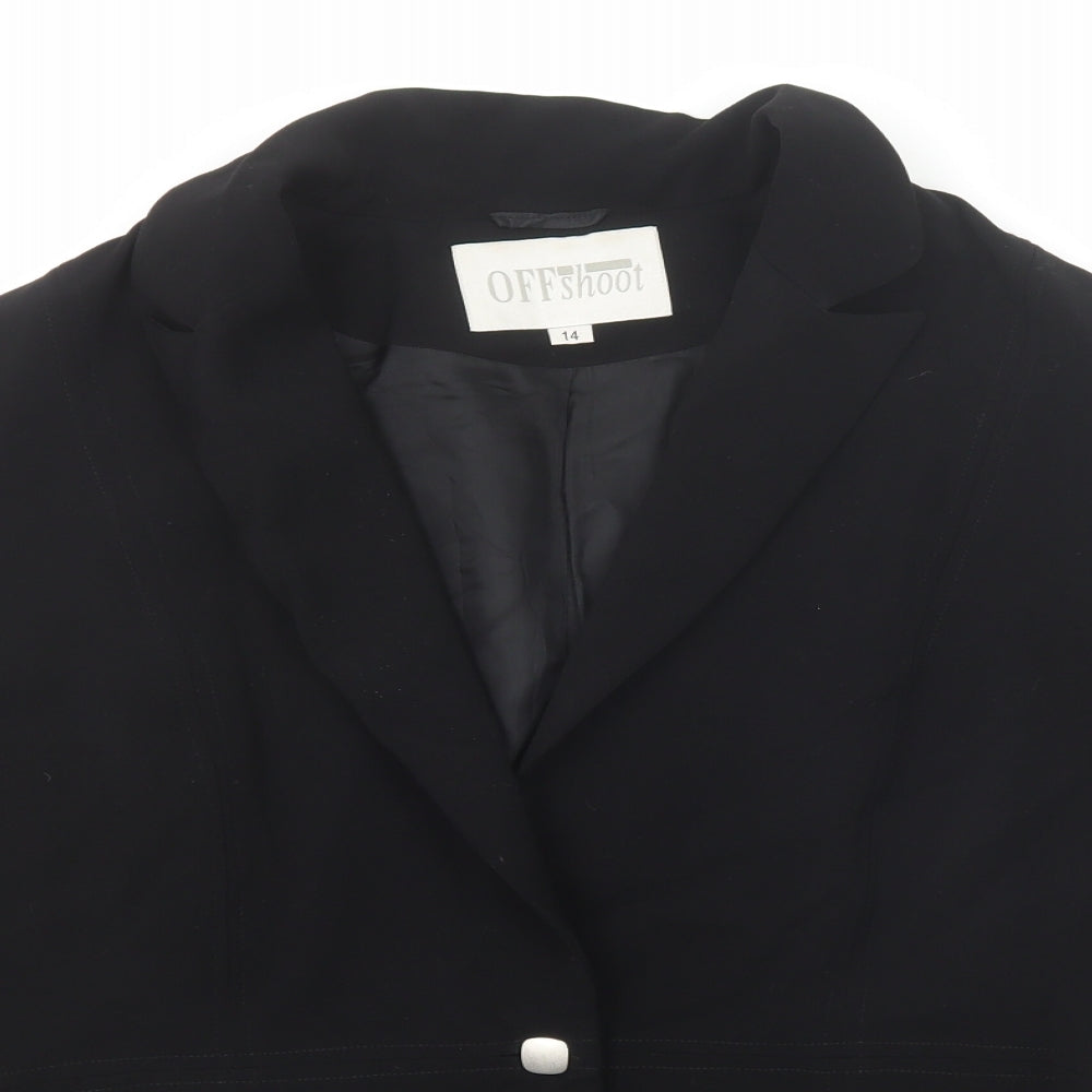 Off Shoot Womens Black Jacket Size 14 Button