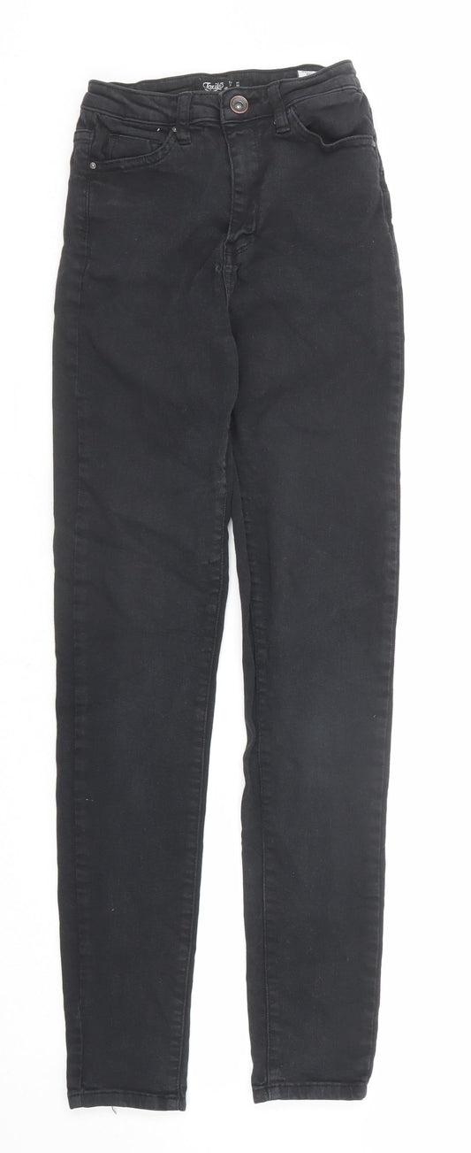 Toxik3 Womens Black Cotton Skinny Jeans Size 8 Regular Zip