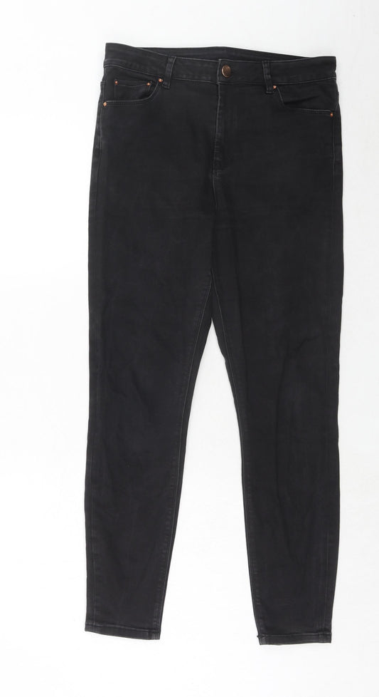 ASOS Womens Black Cotton Skinny Jeans Size 31 in L32 in Regular Zip