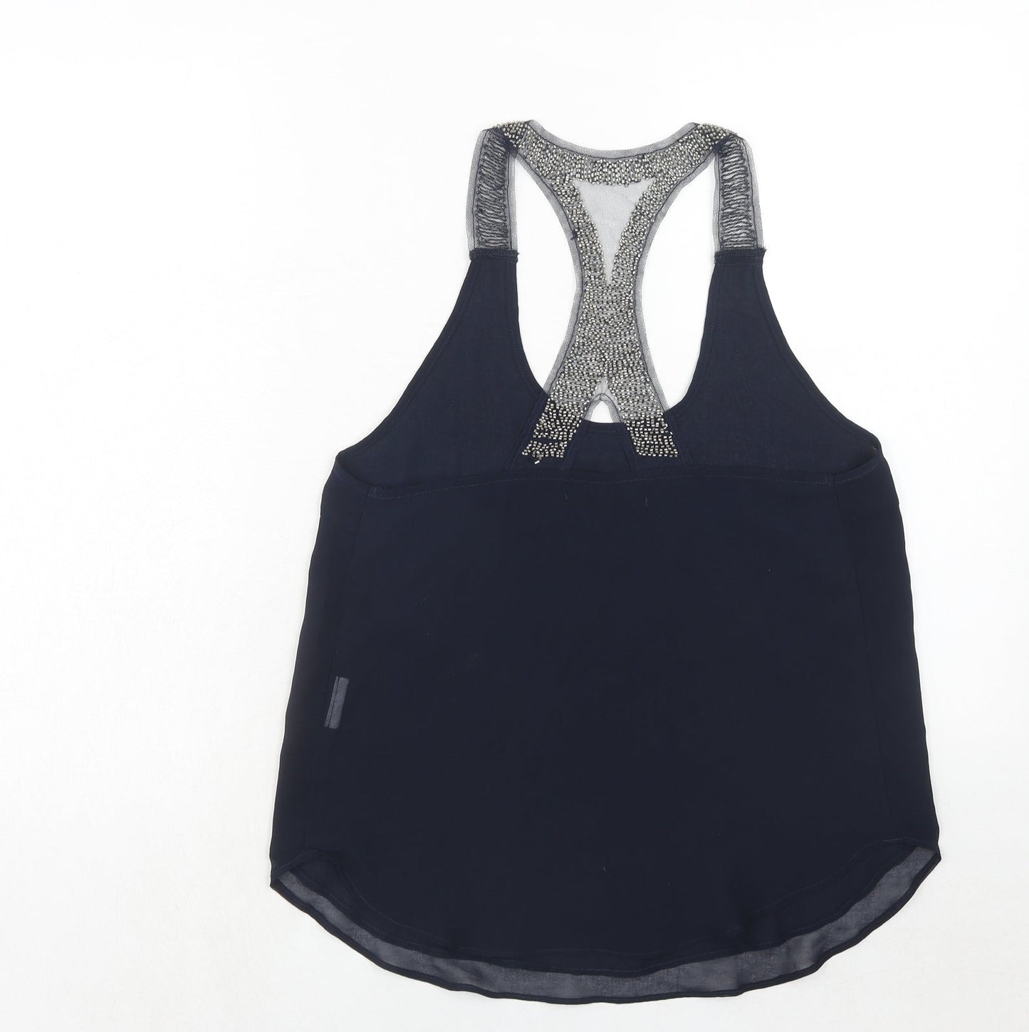 Blonde + Blonde Womens Blue Polyester Basic Tank Size 12 Round Neck