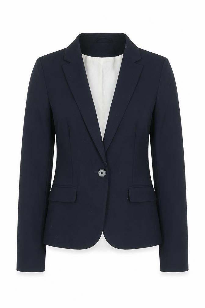 H&M Womens Blue Polyester Jacket Blazer Size 4