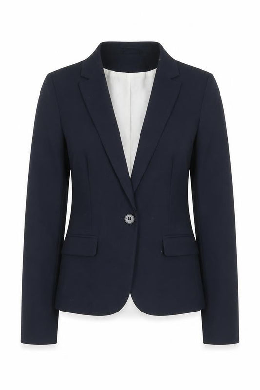 H&M Womens Blue Polyester Jacket Blazer Size 4