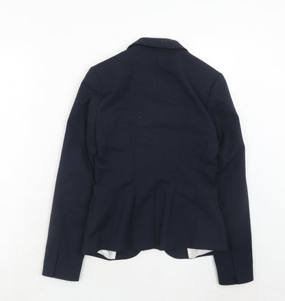 H&M Womens Blue Polyester Jacket Blazer Size 4