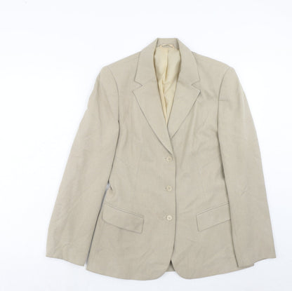 Next Womens Beige Polyester Jacket Suit Jacket Size 10