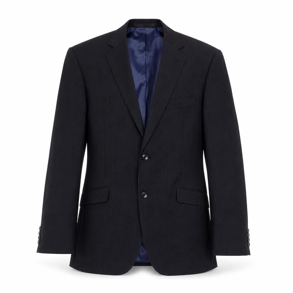 Marks & Spencer Mens Blue Striped Polyester Jacket Suit Jacket Size 40 Regular