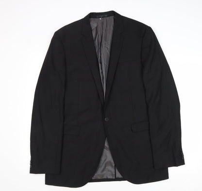 Butler & Webb Mens Black Polyester Jacket Suit Jacket Size 40 Regular