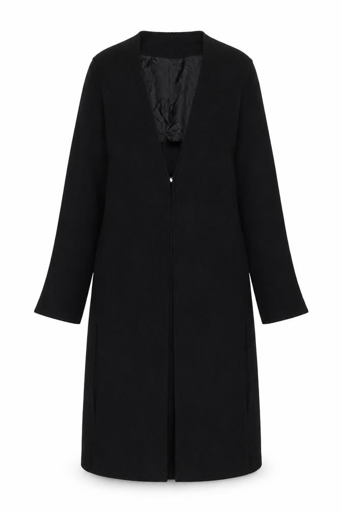 NITYA Womens Black Overcoat Coat Size 10 Button