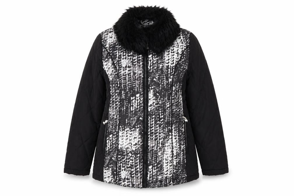 Anna Rose Womens Black Geometric Jacket Size S Zip