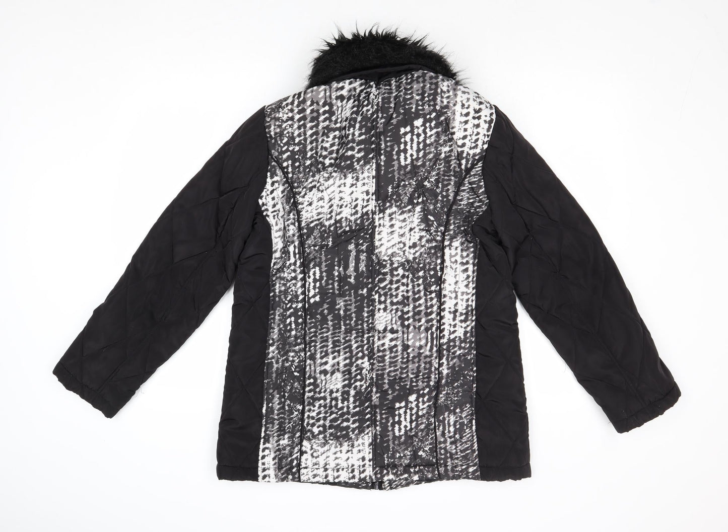 Anna Rose Womens Black Geometric Jacket Size S Zip