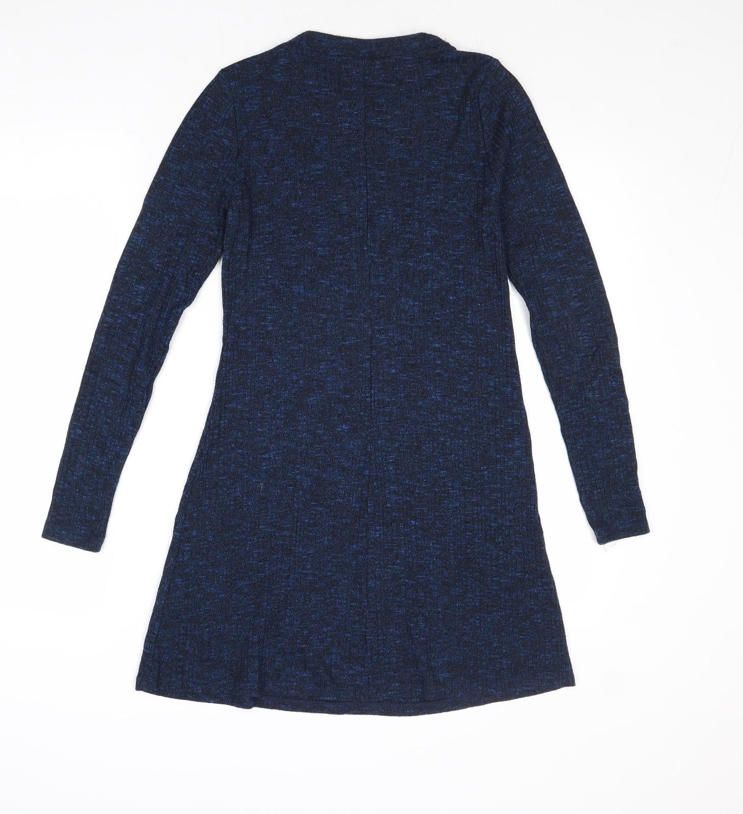 Topshop Womens Blue Polyester Jumper Dress Size 8 Round Neck Pullover