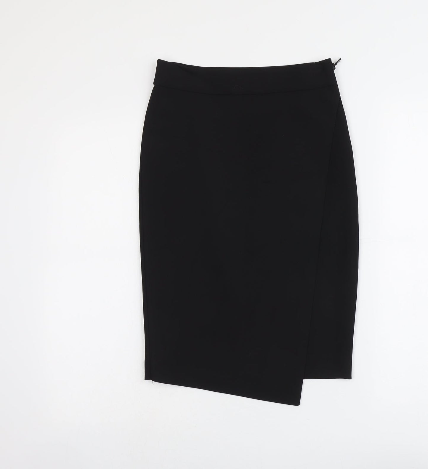 Zara Womens Black Polyester A-Line Skirt Size XS Zip