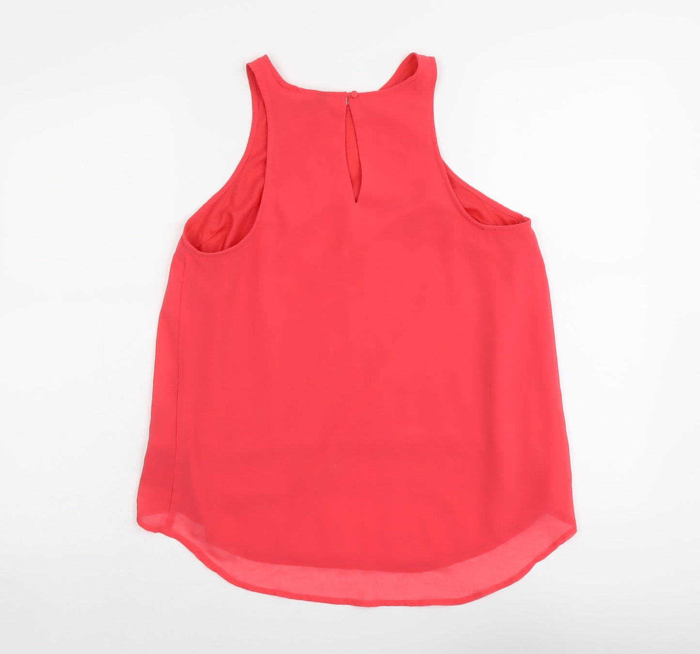 H&M Womens Pink Polyester Basic Tank Size 8 Round Neck