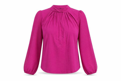 Bonmarché Womens Pink Viscose Basic Blouse Size 12 Round Neck