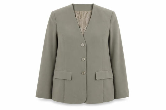 Fink Womens Beige Polyester Jacket Blazer Size 14